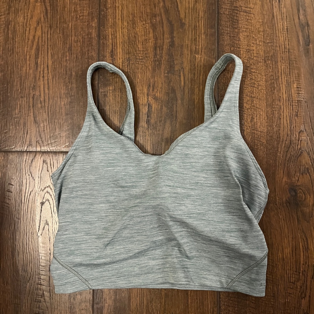 LULULEMON heather green tank top/bra